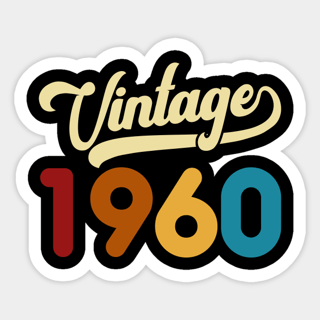 1960 Vintage Gift 60th Birthday Retro Style Sticker by Kimko